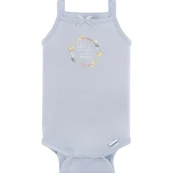 4-Pack Baby Girls White Floral Sleeveless Onesies® Bodysuits