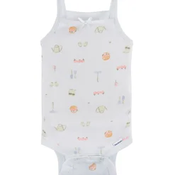4-Pack Baby Girls White Floral Sleeveless Onesies® Bodysuits