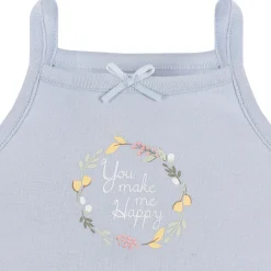 4-Pack Baby Girls White Floral Sleeveless Onesies® Bodysuits