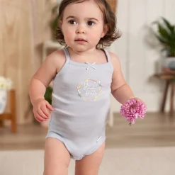 4-Pack Baby Girls White Floral Sleeveless Onesies® Bodysuits