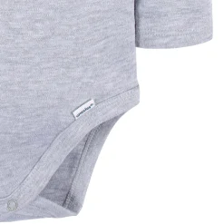 5-Pack Baby Heather Gray Premium Long Sleeve Onesies® Bodysuits