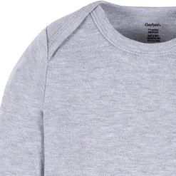 5-Pack Baby Heather Gray Premium Long Sleeve Onesies® Bodysuits