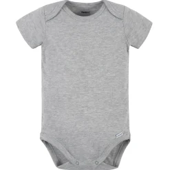 5-Pack Baby Heather Grey Premium Short Sleeve Onesies® Bodysuits