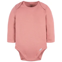 5-Pack Baby Mauve Pink Premium Long Sleeve Onesies® Bodysuits
