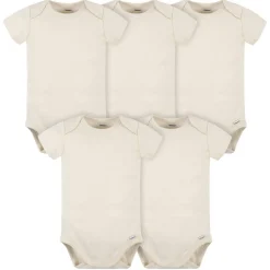 5-Pack Baby Natural Premium Short Sleeve Onesies® Bodysuits