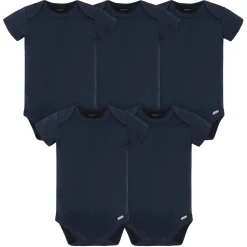 5-Pack Baby Navy Premium Short Sleeve Onesies® Bodysuits