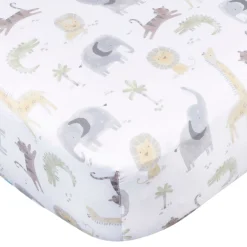 2-Pack Baby Neutral Animal Geo Crib Sheet