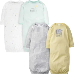 4-Pack Baby Neutral Animal Gowns