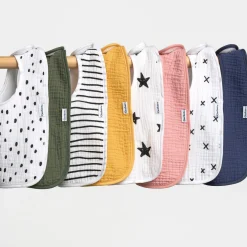 8-Pack Baby Neutral Black & White Muslin Drooling Bibs