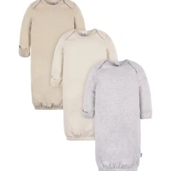 3-Pack Baby Neutral Brown & Grey Lap Shoulder Gowns