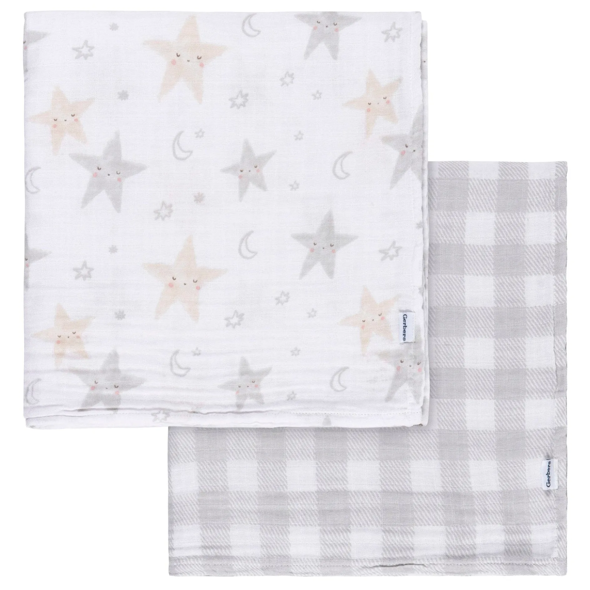 2-Pack Baby Neutral Celestial Muslin Blankets