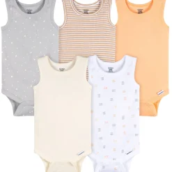 5-Pack Baby Neutral Earthy Neutrals Sleeveless Bodysuits