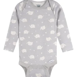 3-Pack Baby Neutral Elephant Love Long Sleeve Onesies® Bodysuits