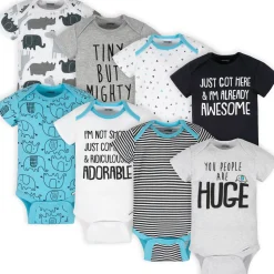 8-Pack Baby Neutral Elephant Onesies® Brand Bodysuits