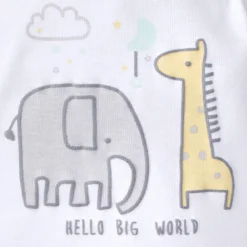 5-Pack Baby Neutral Elephant Short Sleeve Onesies® Bodysuits