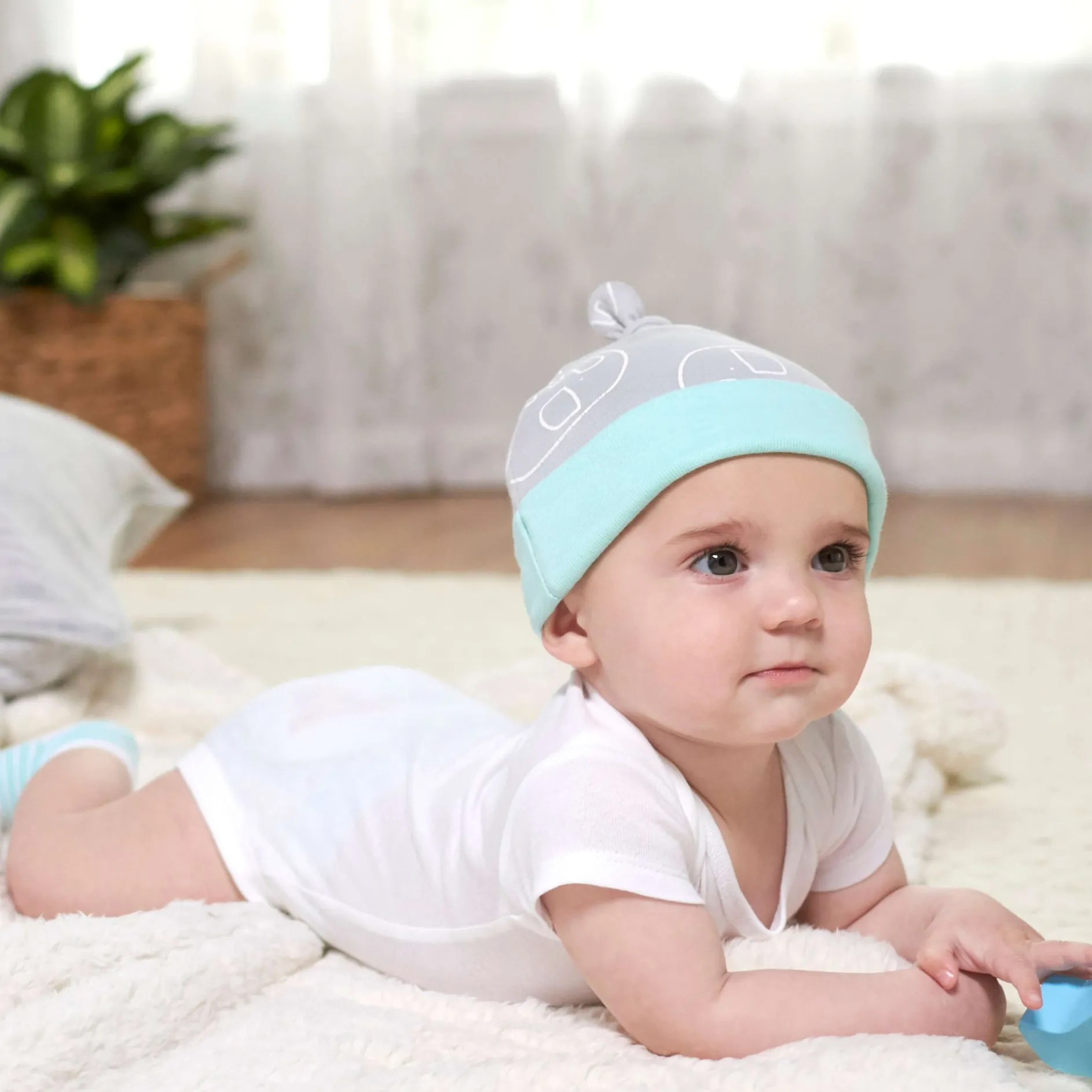 5-Pack Baby Neutral Elephant Short Sleeve Onesies® Bodysuits