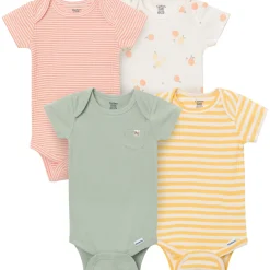4-Pack Baby Neutral Fruit Picking Short Sleeve Bodysuits