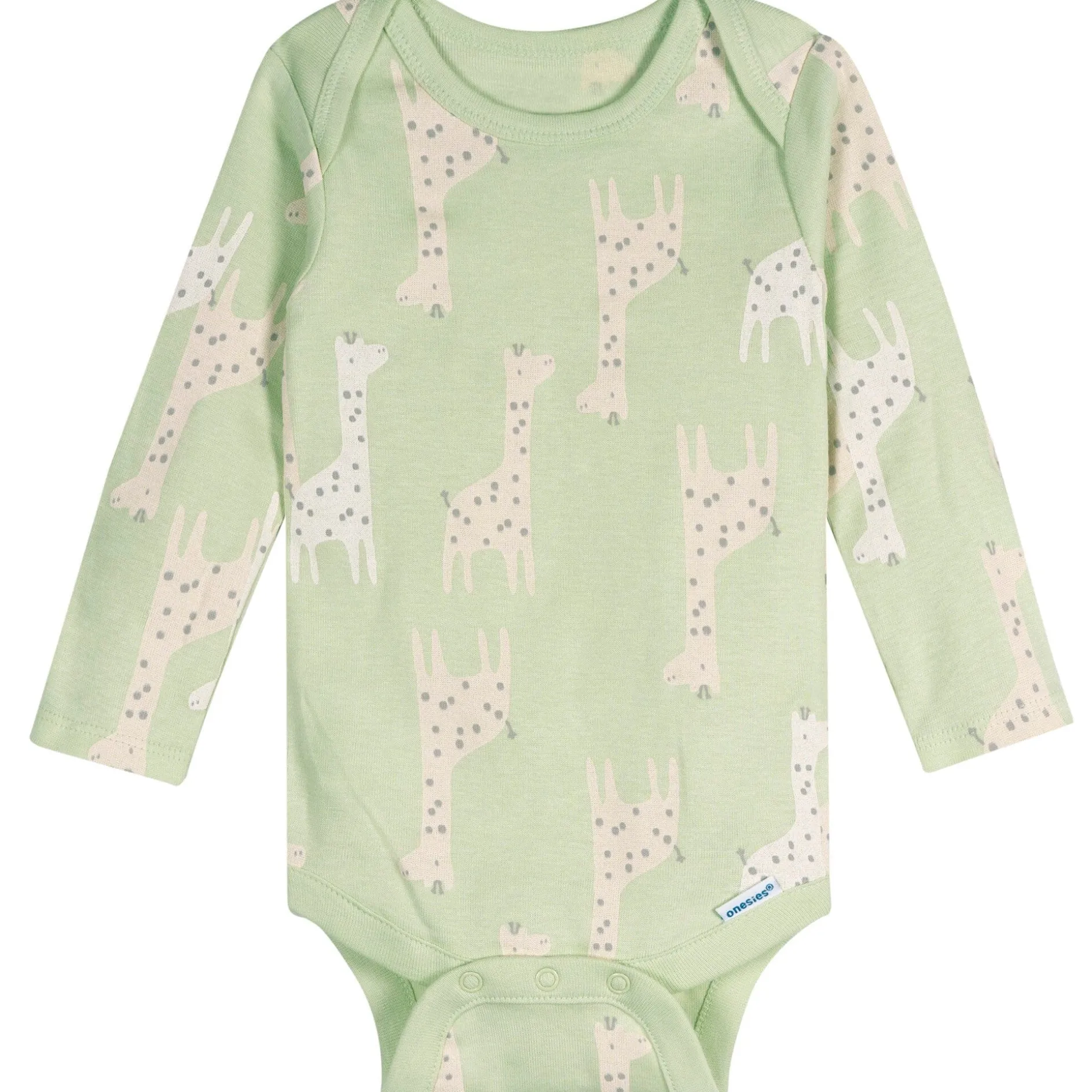 6-Pack Baby Neutral Giraffes Long Sleeve Onesies® Bodysuits