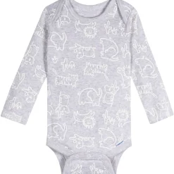 6-Pack Baby Neutral Giraffes Long Sleeve Onesies® Bodysuits