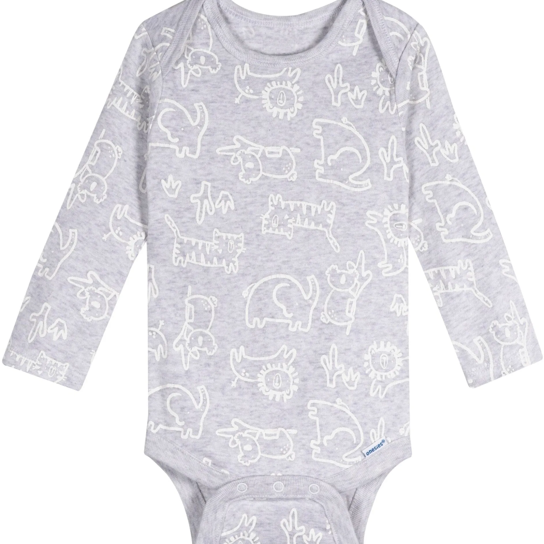 6-Pack Baby Neutral Giraffes Long Sleeve Onesies® Bodysuits