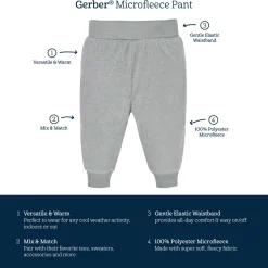 4-Pack Baby Neutral Grey Fleece Pants