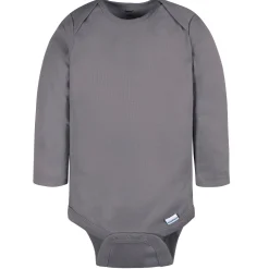4-Pack Baby Neutral Grey Long Sleeve Onesies® Bodysuits