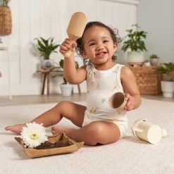 4-Pack Baby Neutral Ivory Safari Sleeveless Onesies® Bodysuits