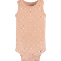 4-Pack Baby Neutral Ivory Safari Sleeveless Onesies® Bodysuits