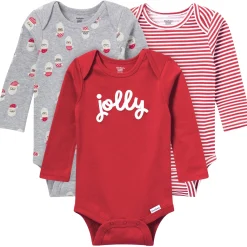 3-Pack Baby Neutral Jolly Long Sleeve Onesies® Bodysuits