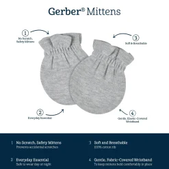 12-Pack Baby Neutral Navy, Gray, & White No Scratch Mittens