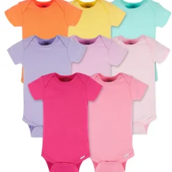 8-Pack Baby Neutral Pastel Rainbow Short Sleeve Onesies® Bodysuits