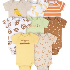 8-Pack Baby Neutral Peeling Good Short Sleeve Onesies® Bodysuits