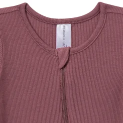 2-Pack Baby Neutral Plums Zip Front Viscose Rompers