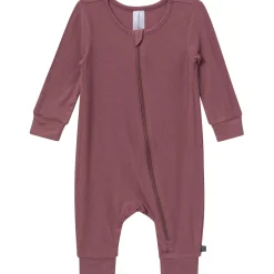 2-Pack Baby Neutral Plums Zip Front Viscose Rompers