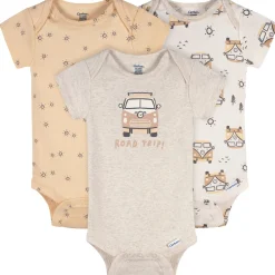 3-Pack Baby Neutral Road Trip Short Sleeve Onesies® Bodysuits