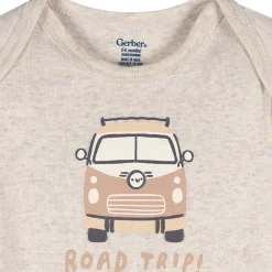 3-Pack Baby Neutral Road Trip Short Sleeve Onesies® Bodysuits