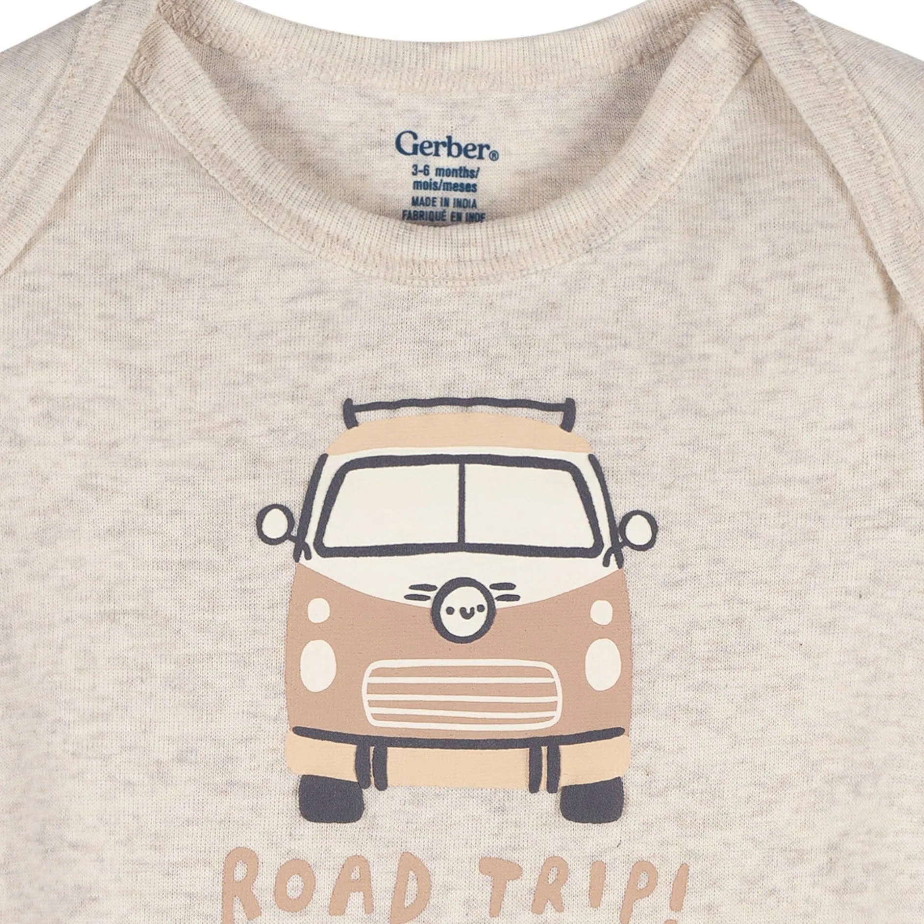 3-Pack Baby Neutral Road Trip Short Sleeve Onesies® Bodysuits