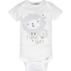 8-Pack Baby Neutral Sheep Short Sleeve Onesies® Bodysuits