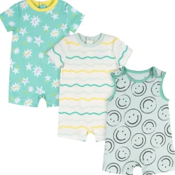 3-Pack Baby Neutral Smiles Rompers