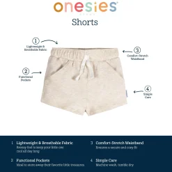 3-Pack Baby Neutral Smiley Faces Shorts