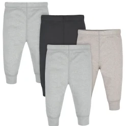 4-Pack Baby Neutral Solid Colors Active Pants