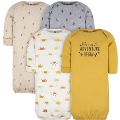 4-Pack Baby Neutral Southwest Gowns