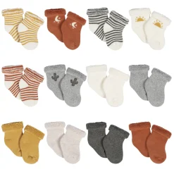 12-Pack Baby Neutral Southwest Terry Wiggle Proof® Socks