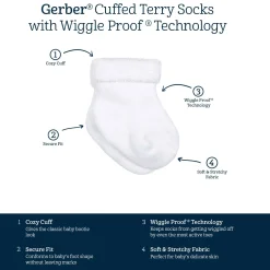 12-Pack Baby Neutral Southwest Terry Wiggle Proof® Socks