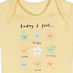 3-Pack Baby Neutral Starry Smiles Short Sleeve Onesies® Bodysuits