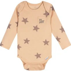 5-Pack Baby Neutral Stars Long Sleeve Bodysuits