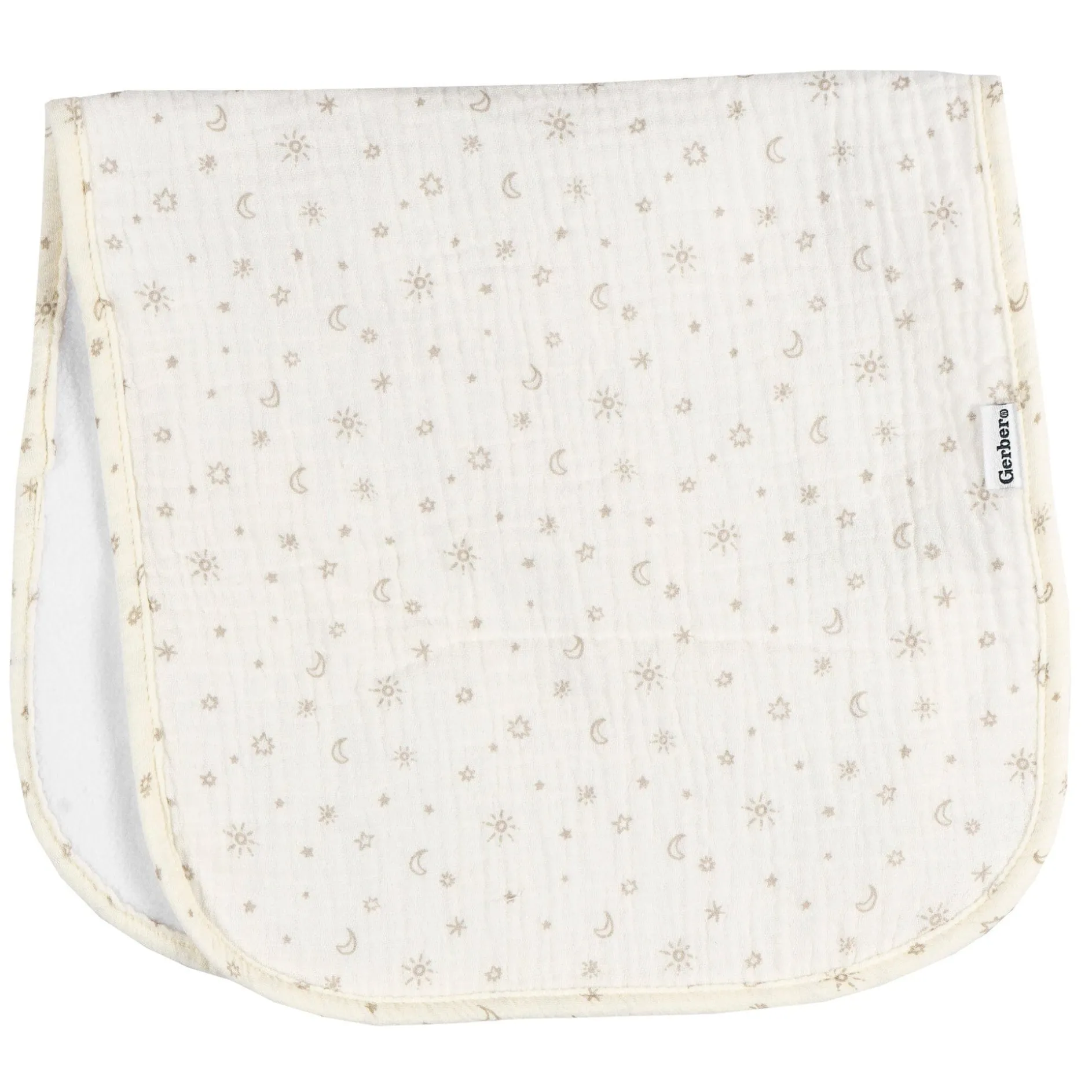 5-Pack Baby Neutral Stars Muslin Burp Cloths