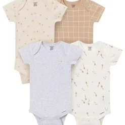 4-Pack Baby Neutral Sunny Day Kites Short Sleeve Bodysuits