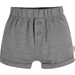 3-Pack Baby Neutral Tan Stripe, Dark Grey Heather, & Black Knit Shorts