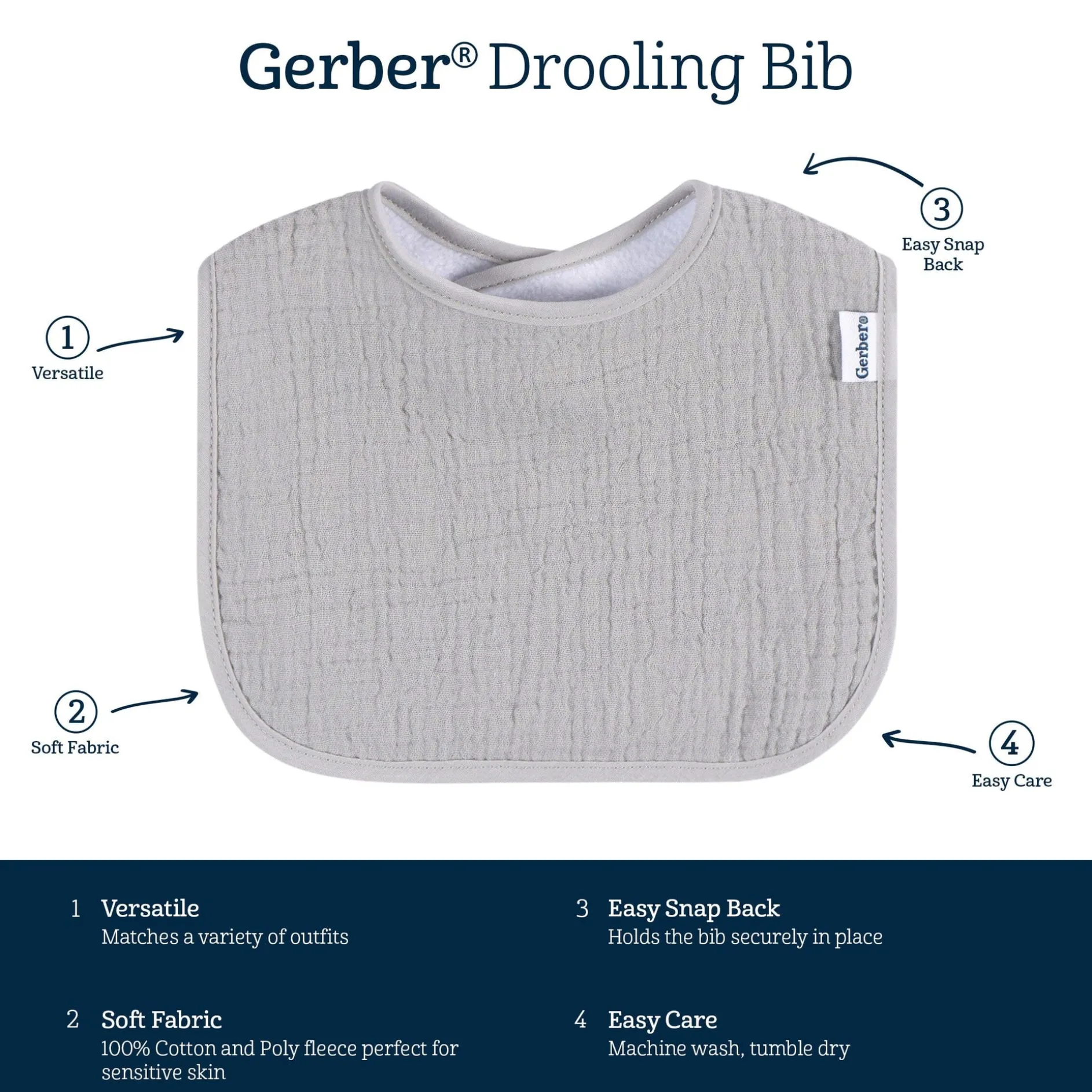8-Pack Baby Neutral Warm Shades Muslin Drooling Bibs